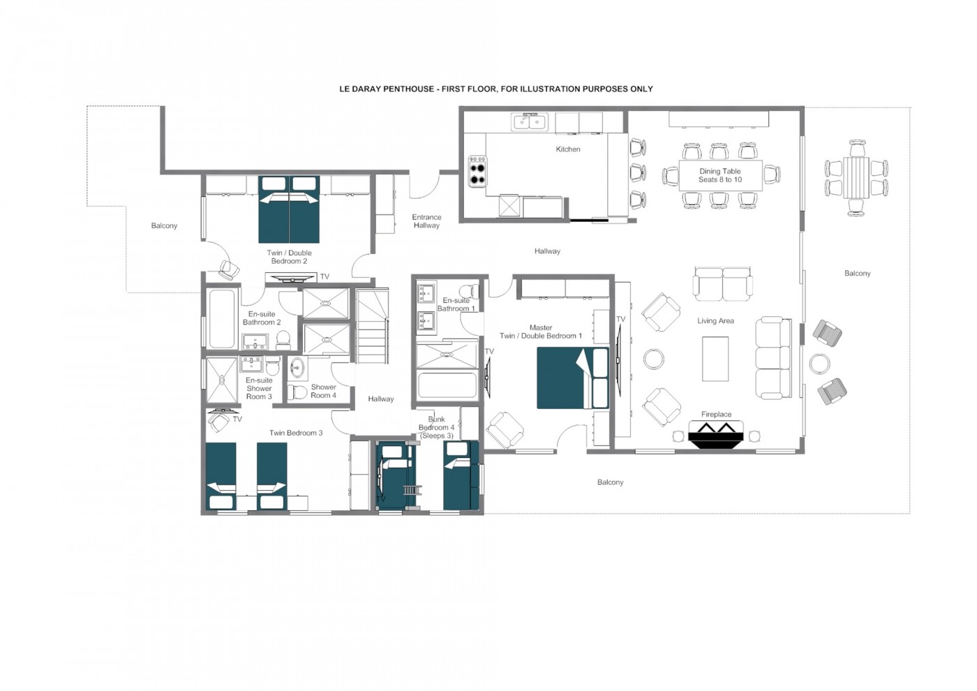 Penthouse Le Daray Verbier Floor Plan 2